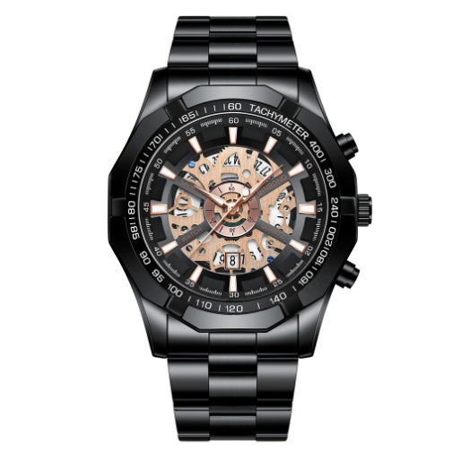 Montre Homme Mécanique – Étanche, Lumineuse & Élégante