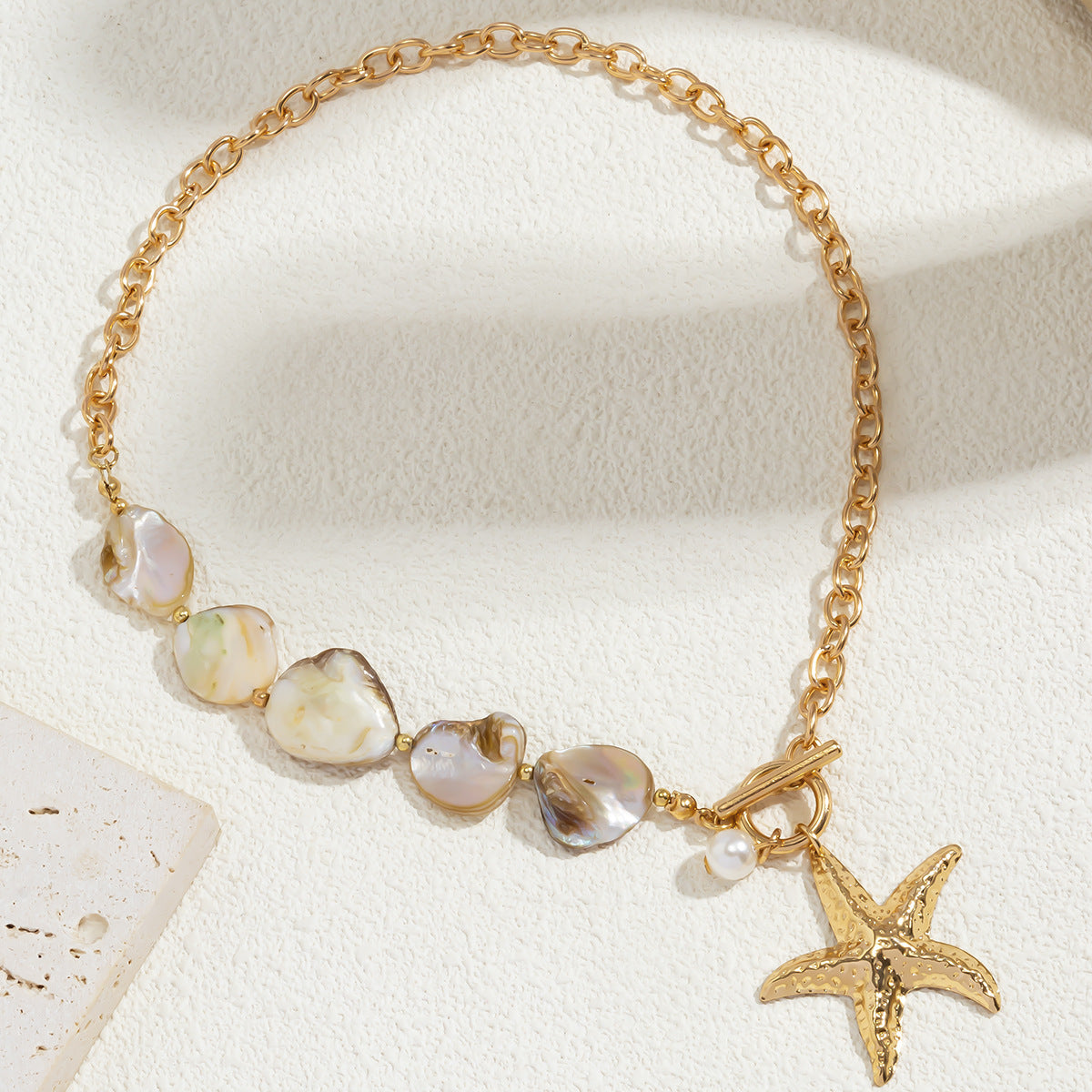 Collier bohème décontracté style Y2K avec étoile de mer et perles