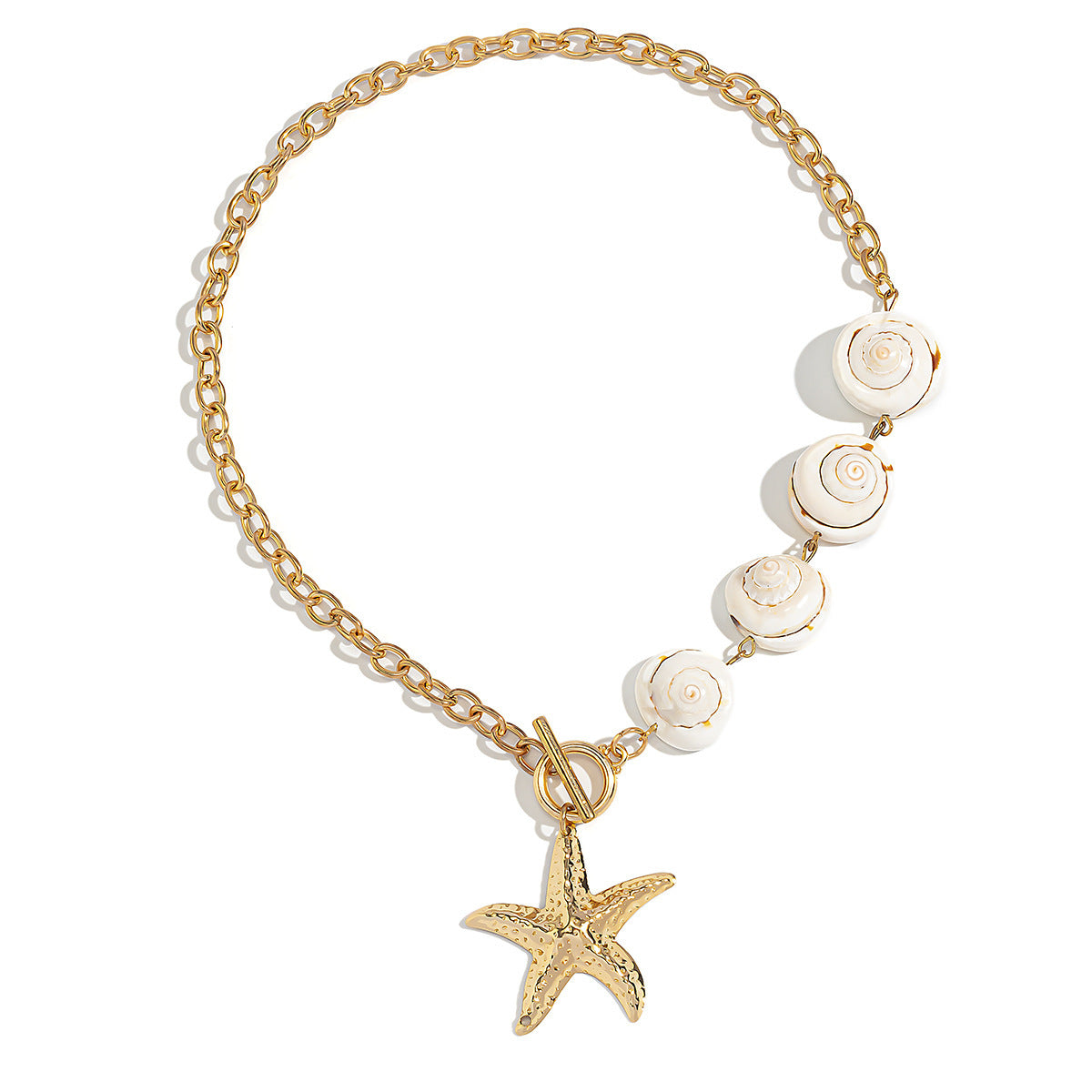 Collier bohème décontracté style Y2K avec étoile de mer et perles