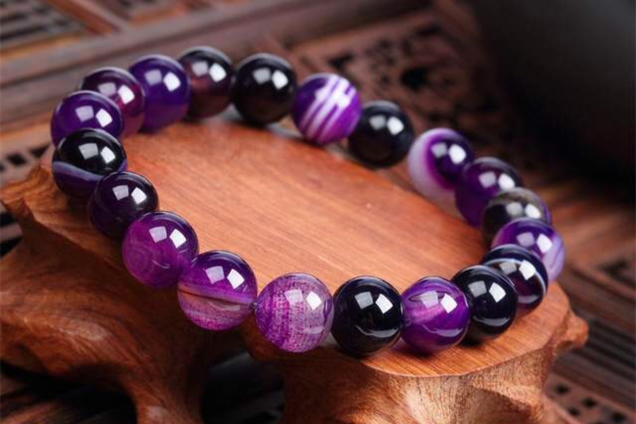 Bracelet En Pierre Naturelle Violet Pour Femme