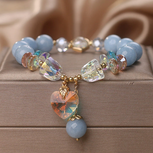Bracelet en cristal d’aigue-marine pour femme